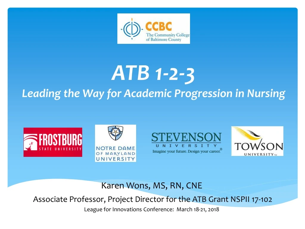 atb 1 2 3 leading the way for academic progression in nursing