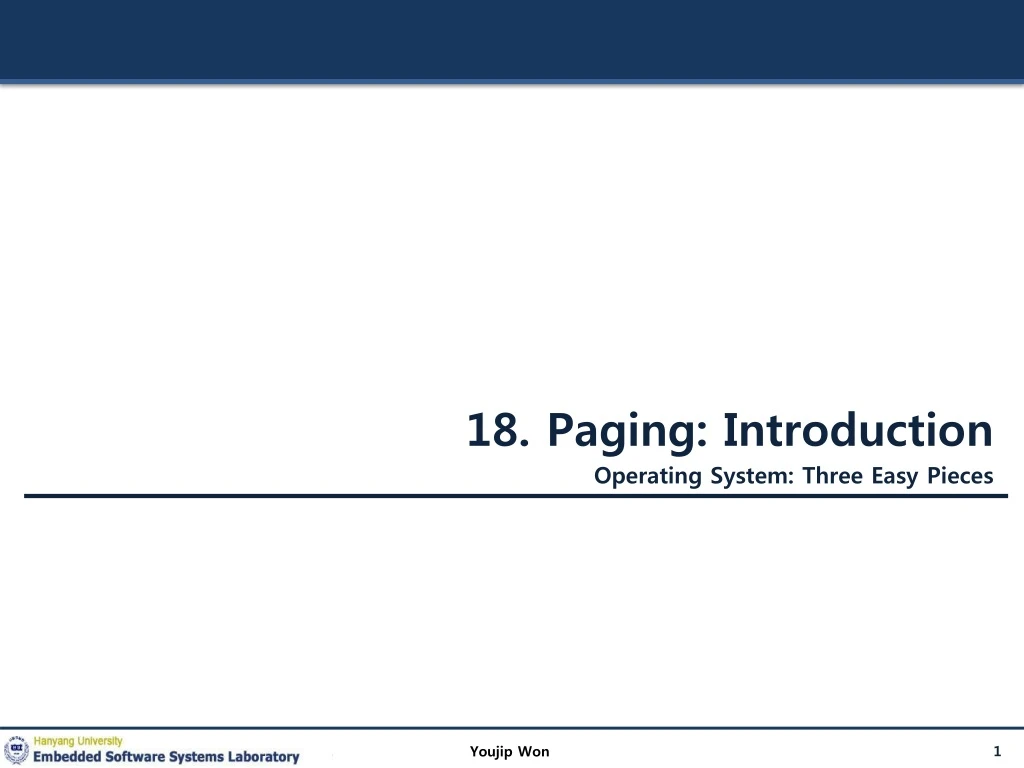 18 paging introduction operating system three