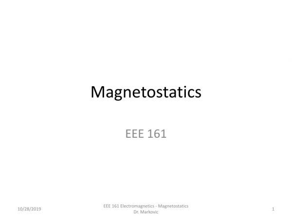 Magnetostatics