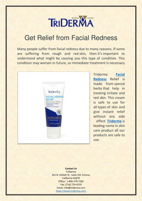 Get Relief from Facial Redness