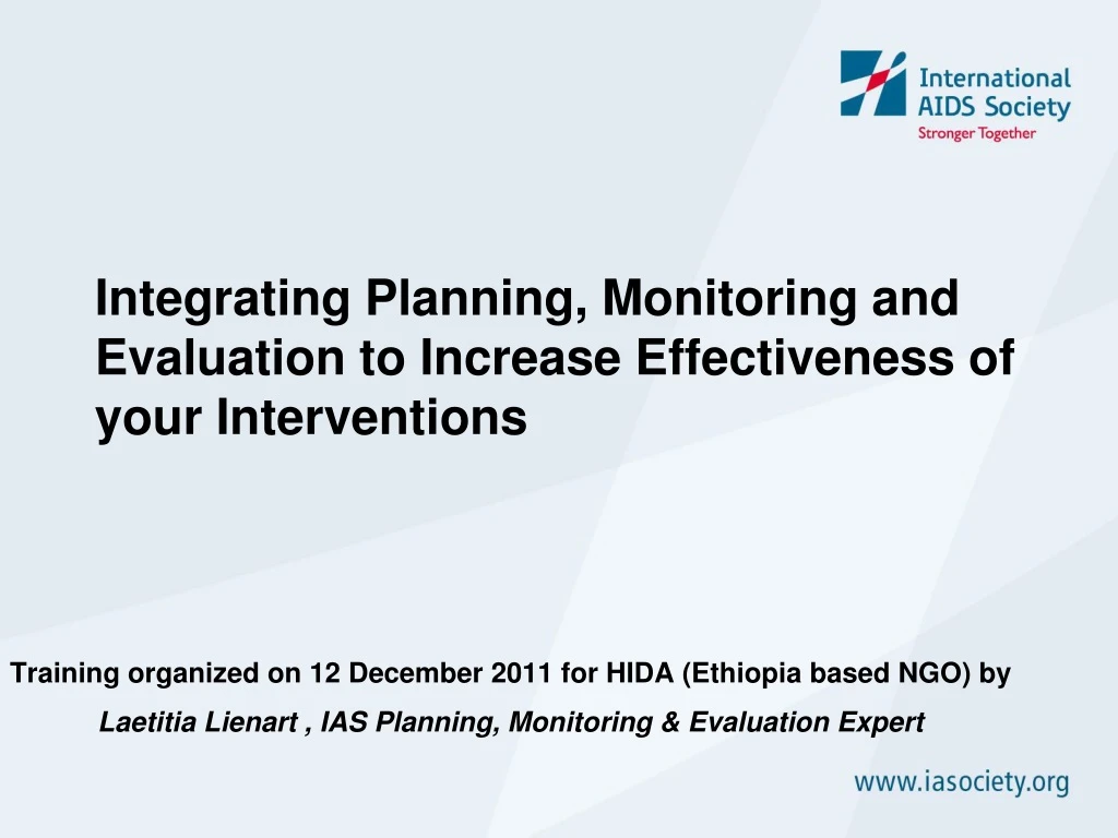 integrating planning monitoring and evaluation to increase effectiveness of your interventions