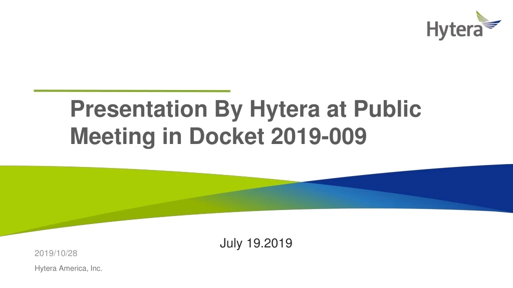 presentation by hytera at public meeting