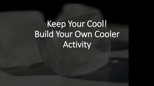 Keep Your Cool! Build Your Own Cooler Activity