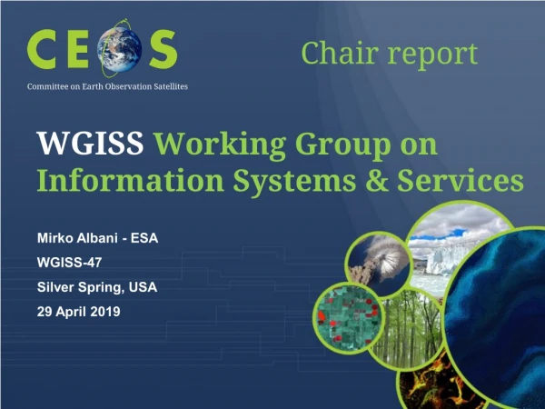 WGISS Working Group on Information Systems &amp; Services