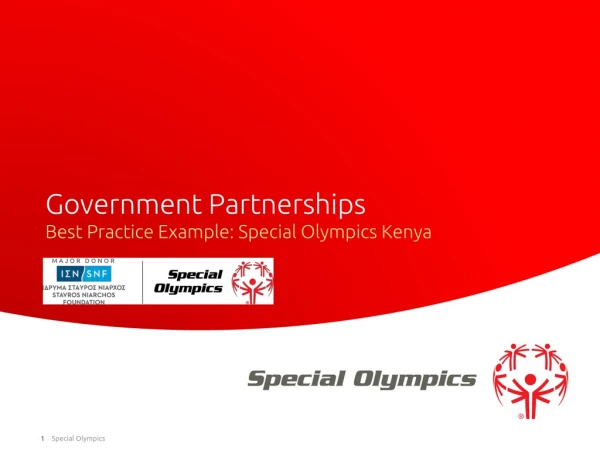 Government Partnerships Best Practice Example: Special Olympics Kenya