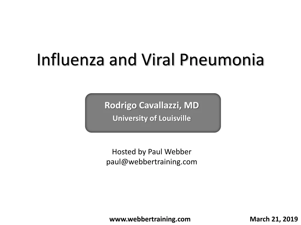 influenza and viral pneumonia