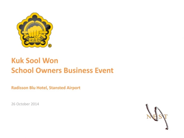 Kuk Sool Won School Owners Business Event Radisson Blu Hotel, Stansted Airport 26 October 2014