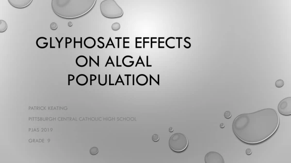 Glyphosate Effects on algal population