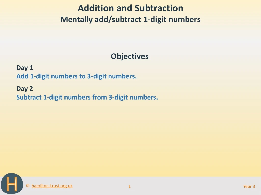 addition and subtraction mentally add subtract