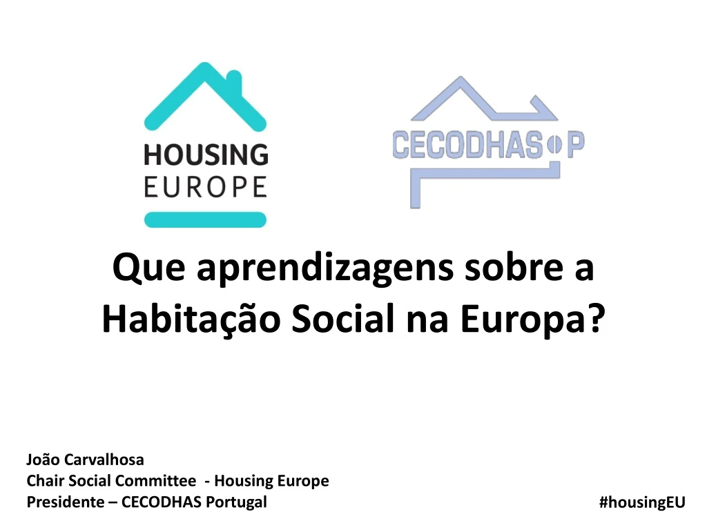 que aprendizagens sobre a habita o social na europa