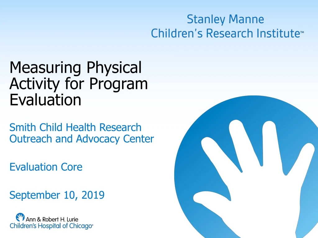 measuring physical activity for program evaluation