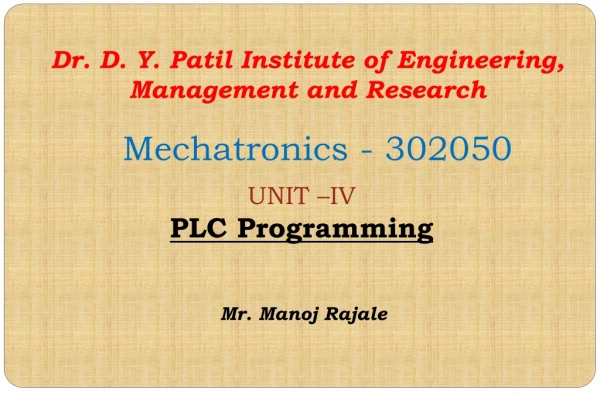 Dr. D. Y. Patil Institute of Engineering, Management and Research