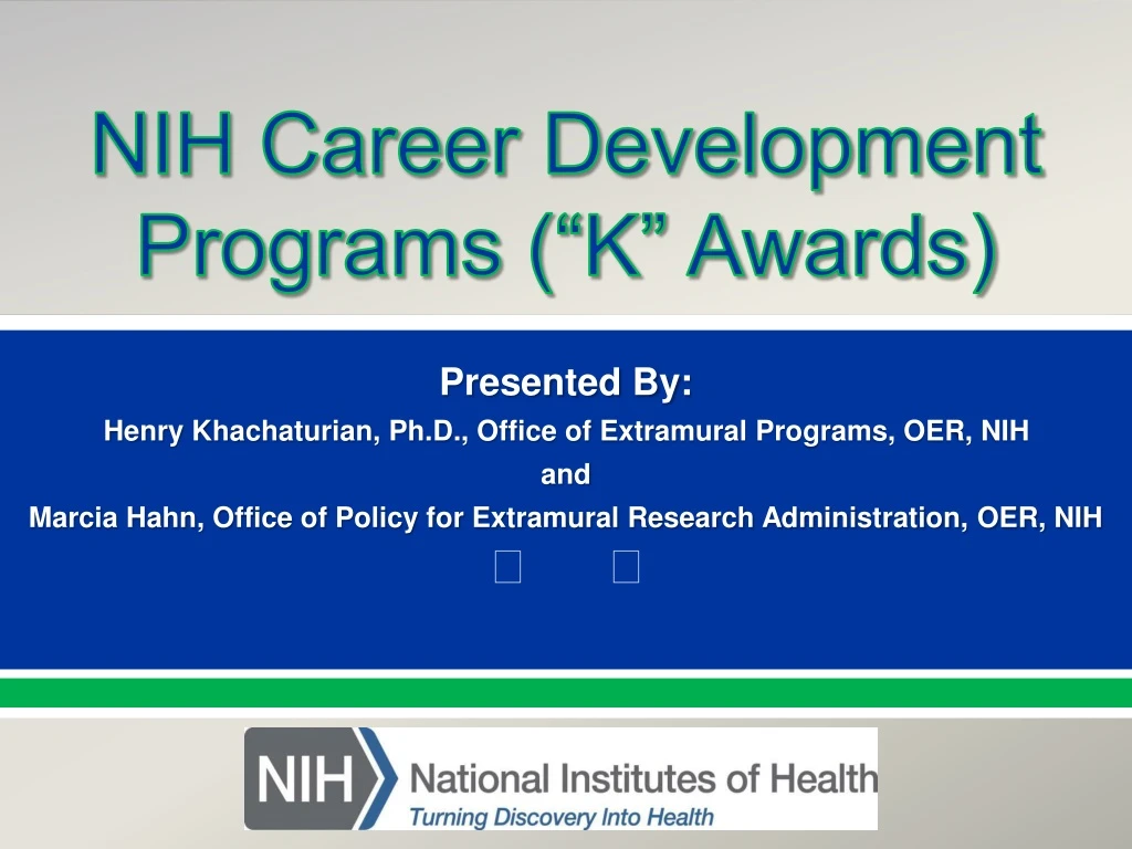 nih career development programs k awards