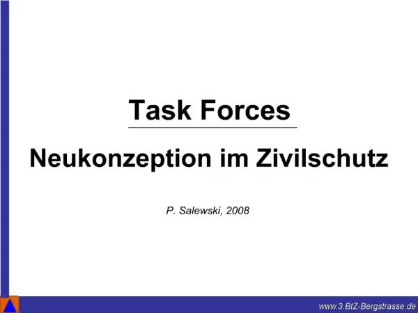 Task Forces Neukonzeption im Zivilschutz