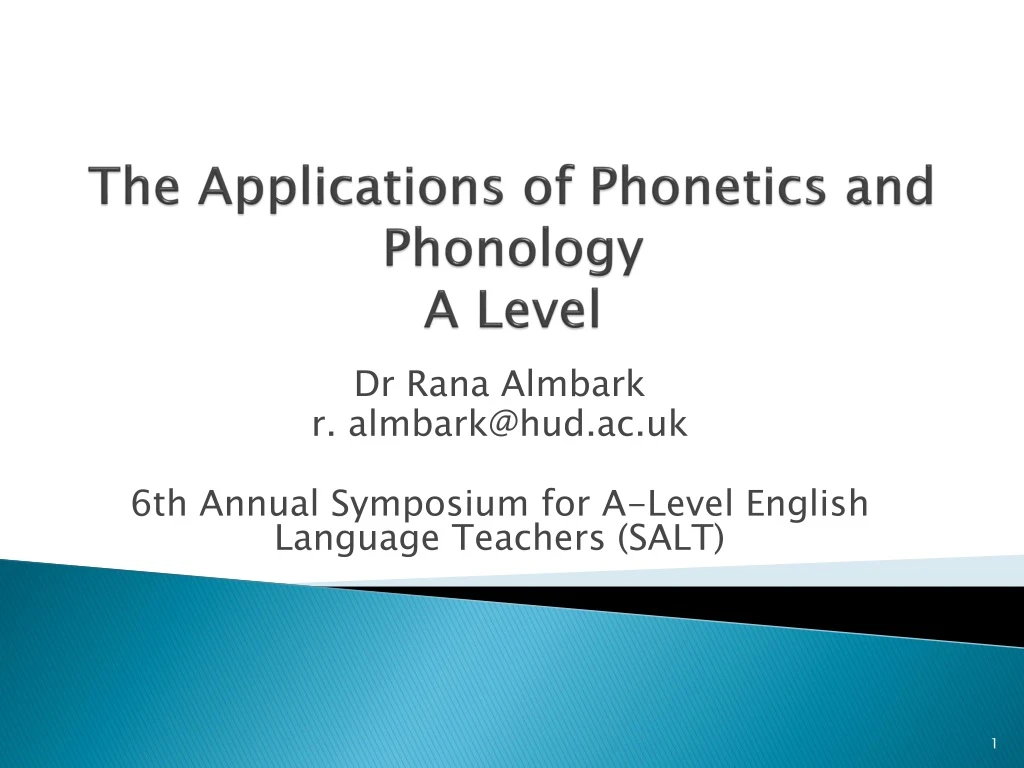 the applications of phonetics and phonology a level