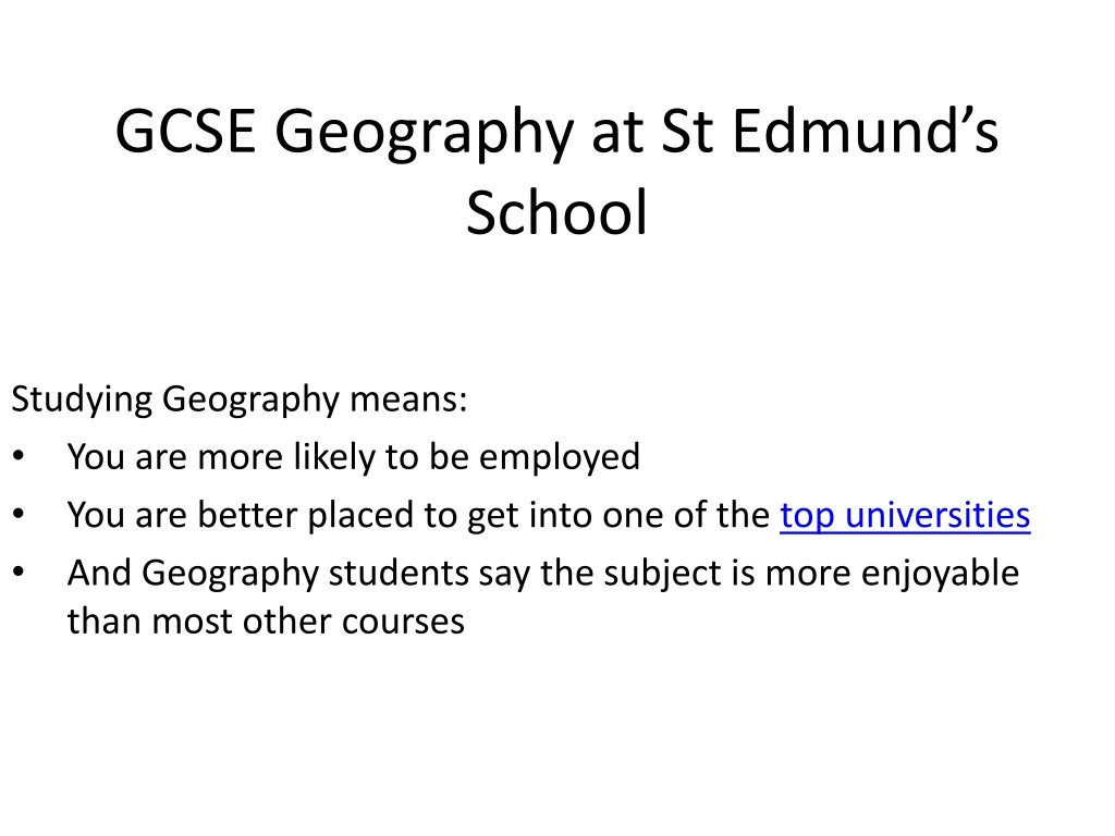 gcse geography at st edmund s school