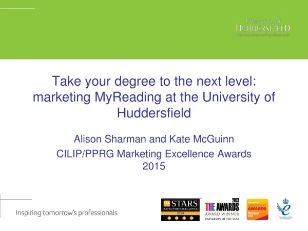 Take your degree to the next level: marketing MyReading at the University of Huddersfield