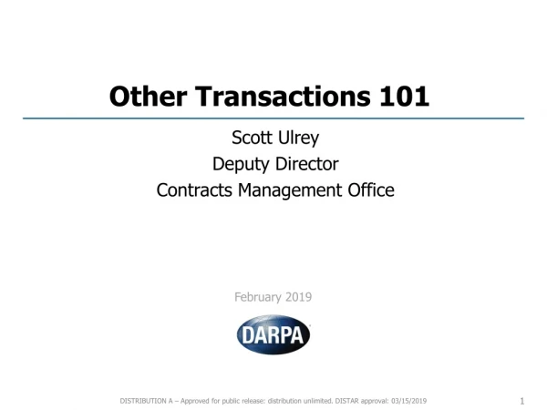 Other Transactions 101