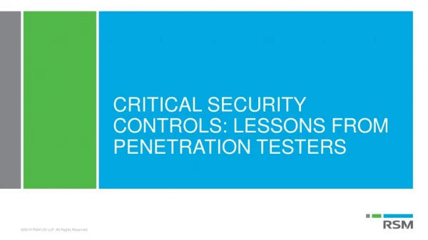 Critical Security Controls: Lessons From Penetration Testers