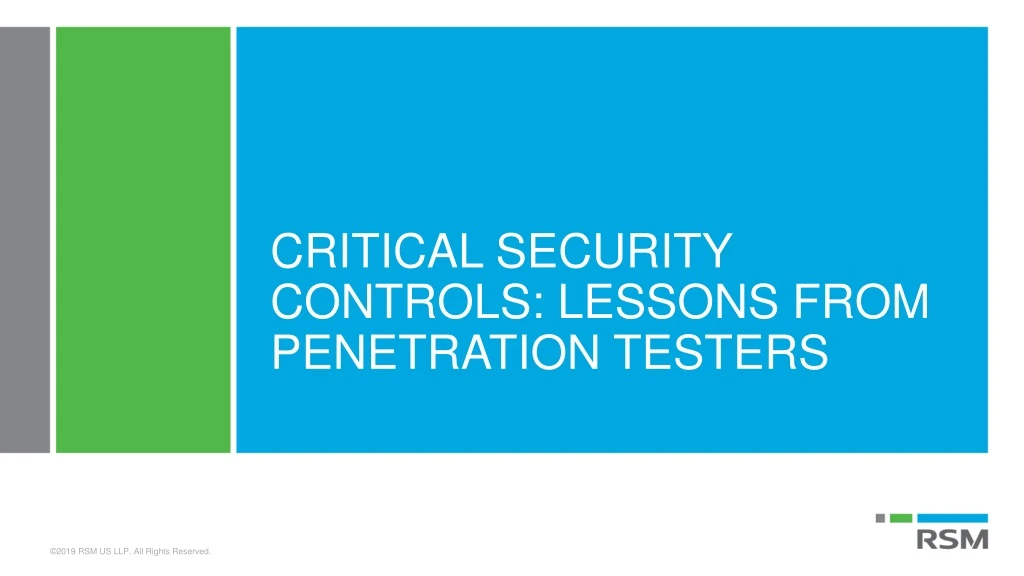 critical security controls lessons from penetration testers
