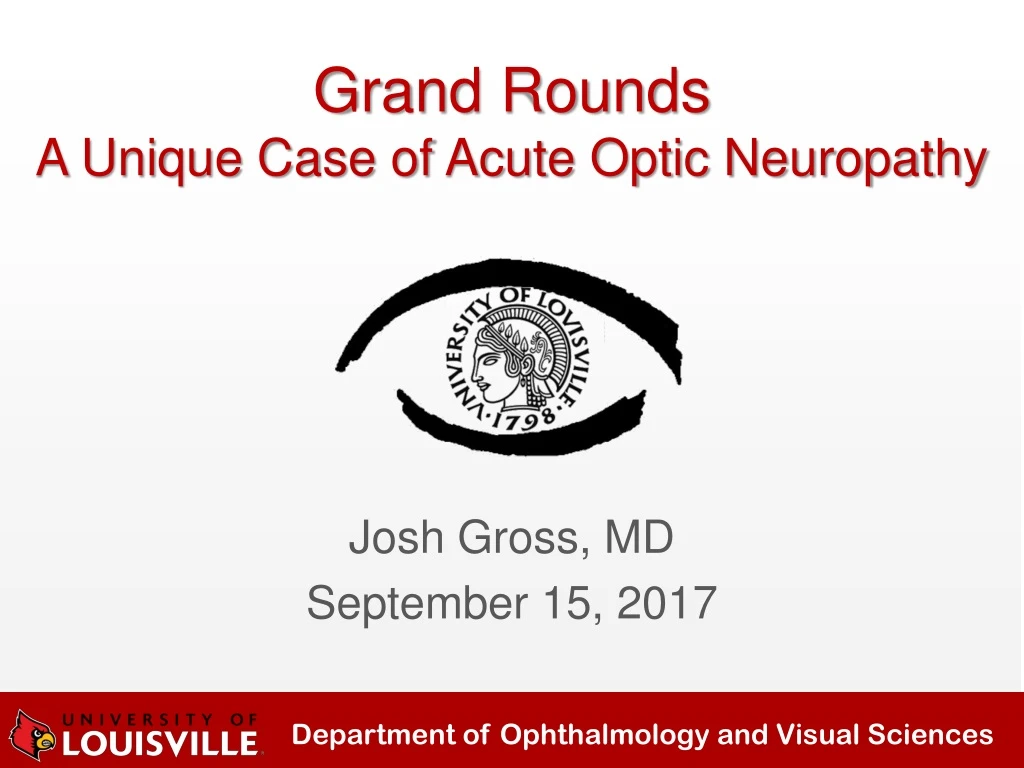 grand rounds a unique case of acute optic neuropathy