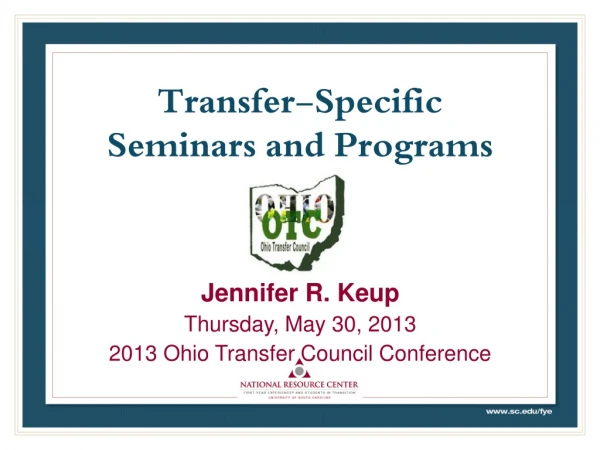 Transfer-Specific Seminars and Programs