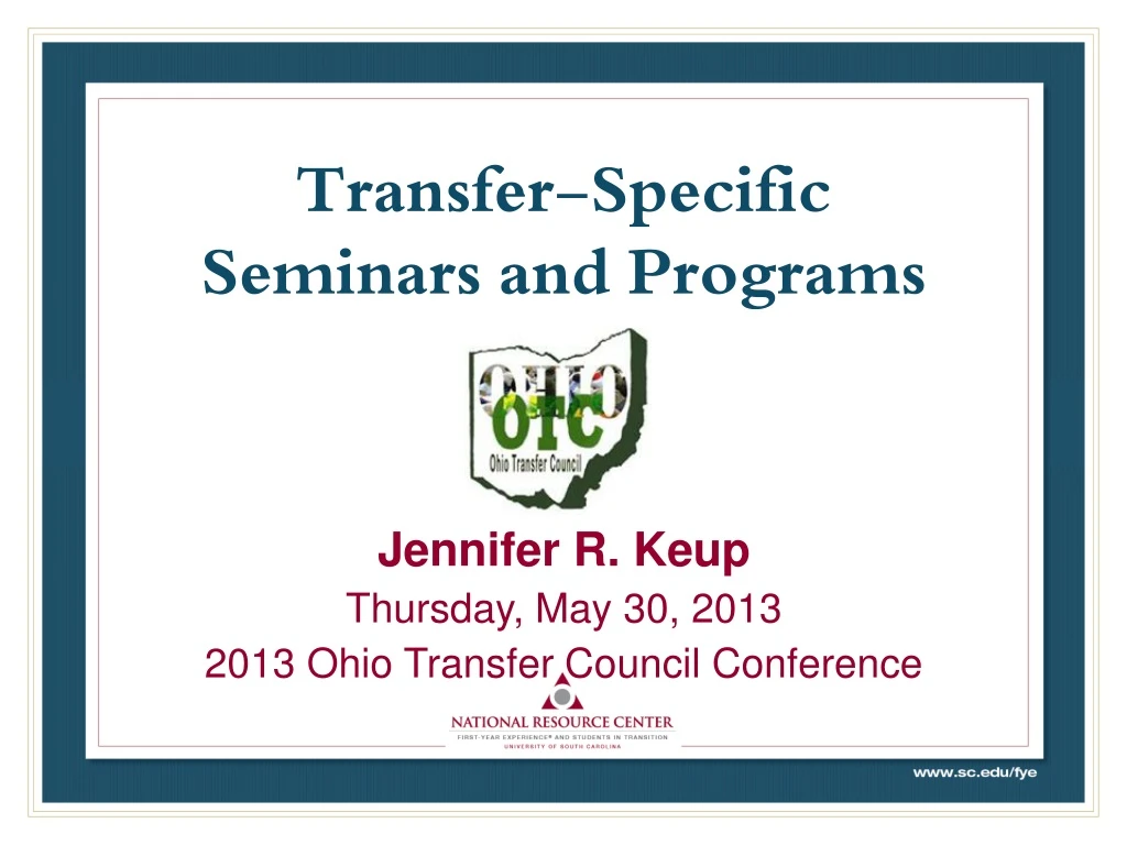 transfer specific seminars and programs