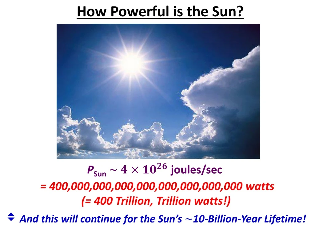 how powerful is the sun
