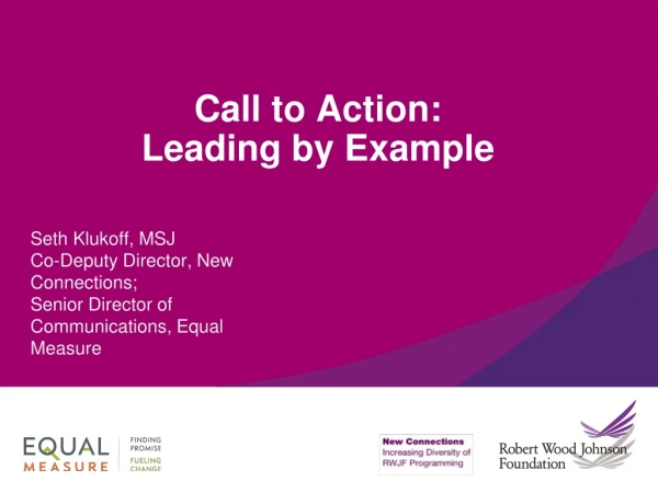 Call to Action: Leading by Example