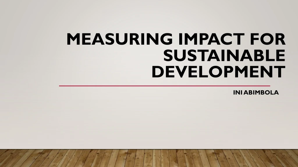 measuring impact for sustainable development