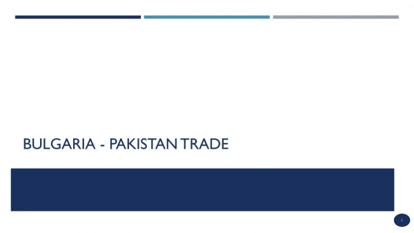 BULGARIA - Pakistan Trade