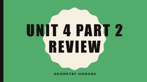 Unit 4 Part 2 Review