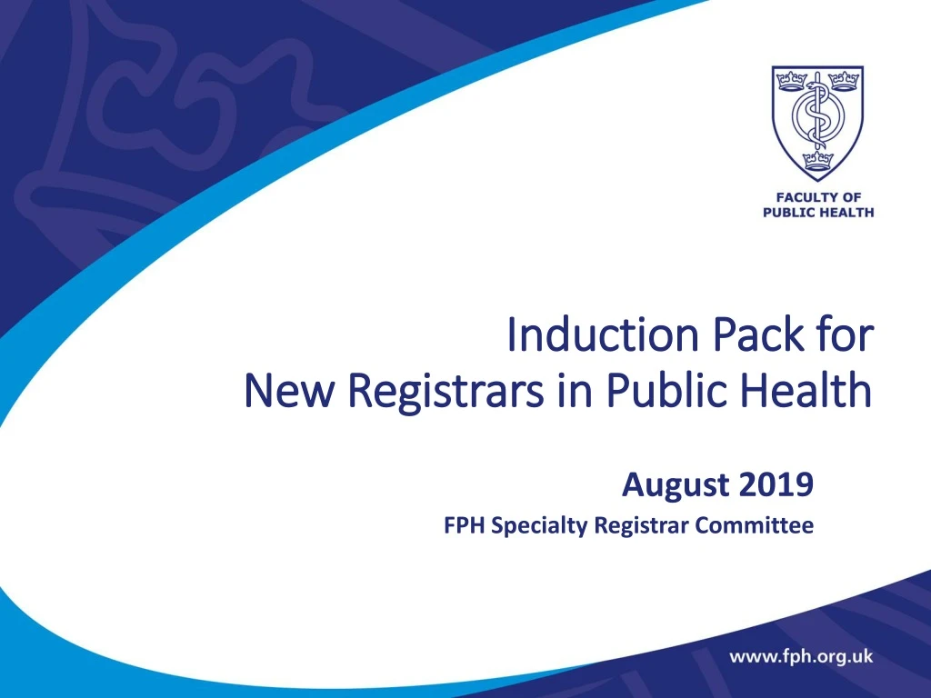 induction pack for new registrars in public health