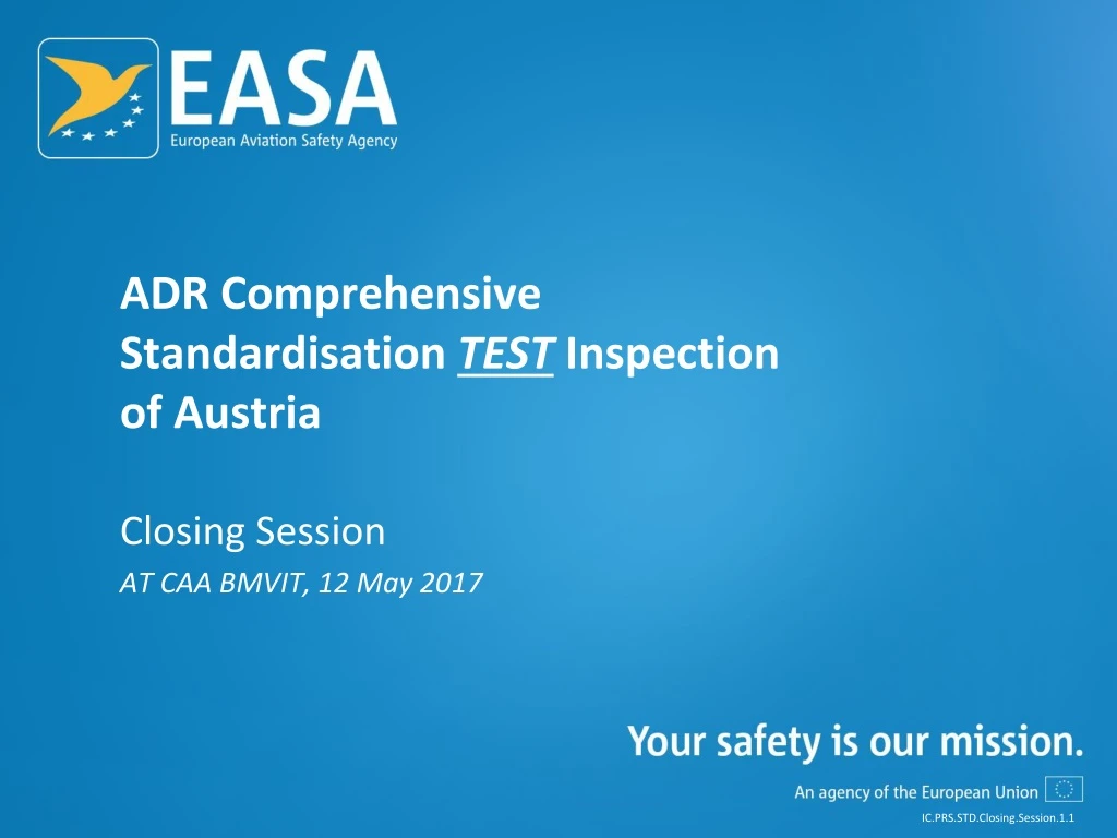 adr comprehensive standardisation test inspection of austria