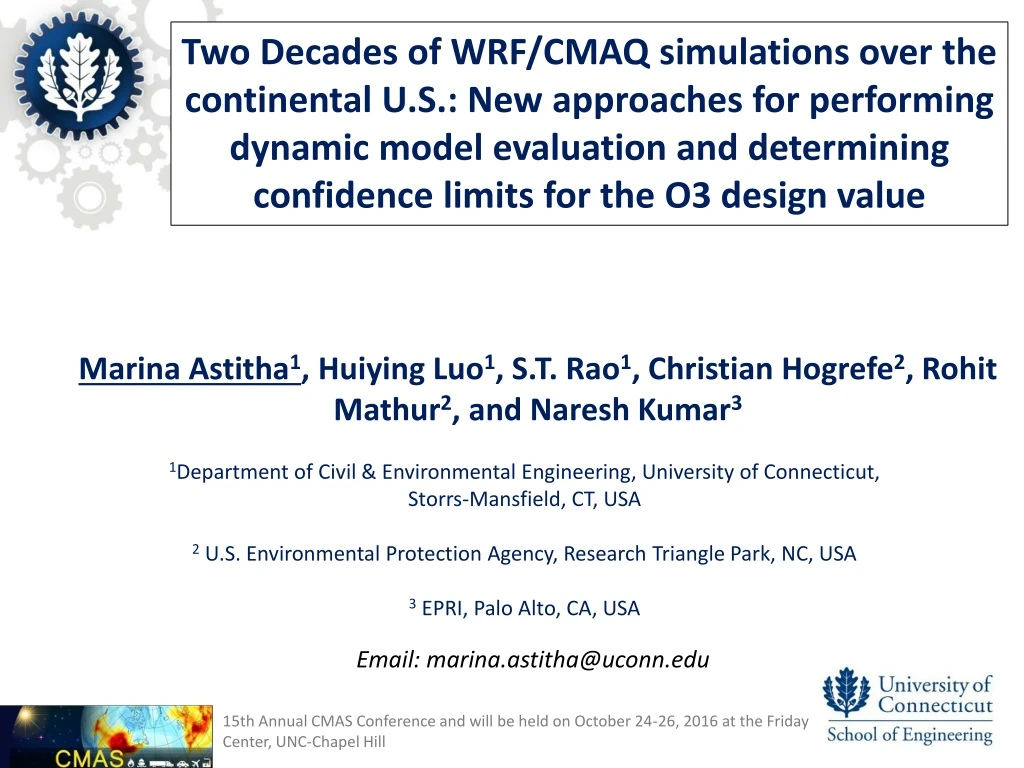 two decades of wrf cmaq simulations over