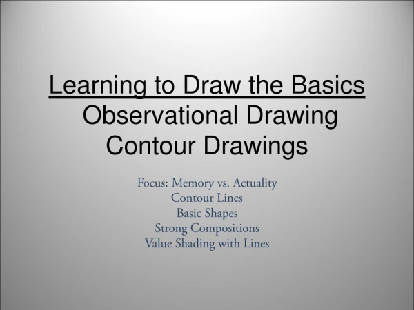 Learning to Draw the Basics Observational Drawing Contour Drawings