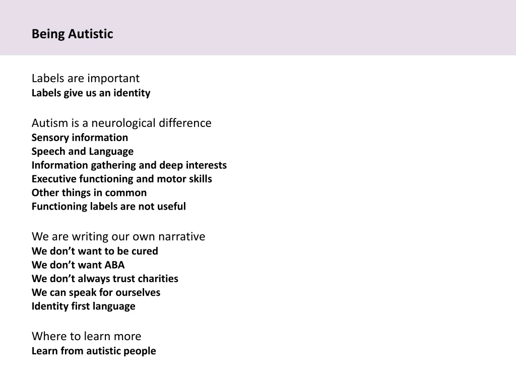 being autistic