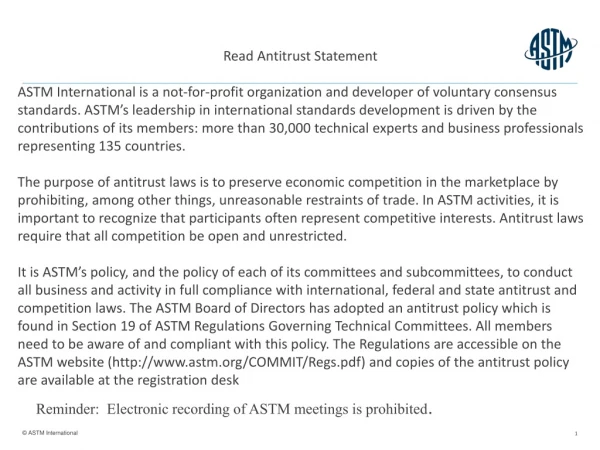 Read Antitrust Statement