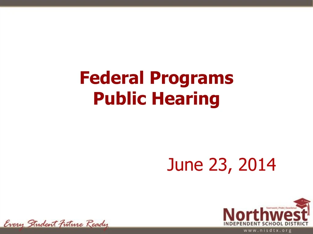 federal programs public hearing