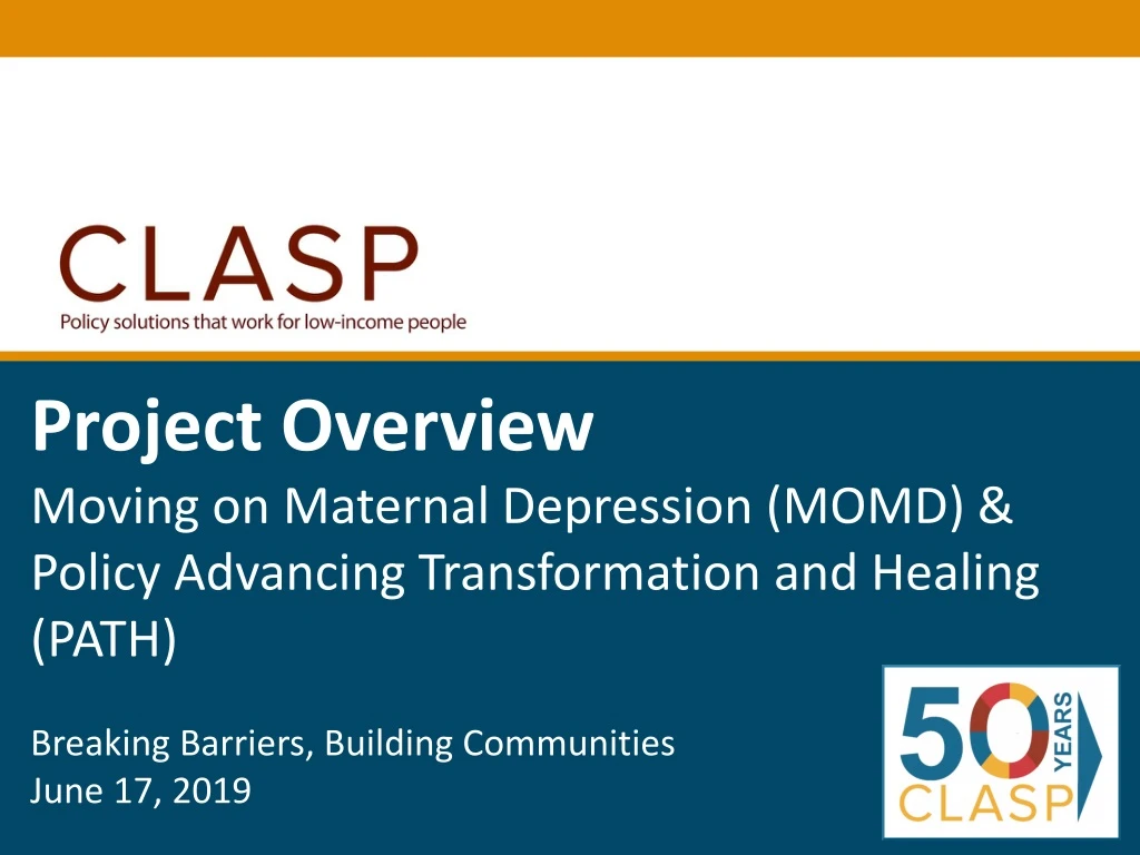 project overview moving on maternal depression