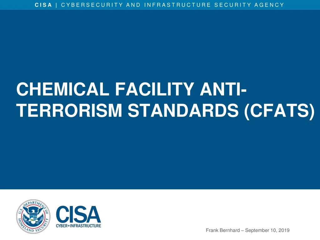 chemical facility anti terrorism standards cfats