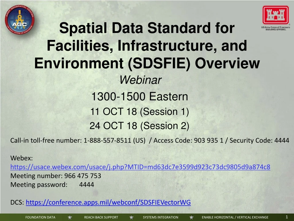 spatial data standard for facilities infrastructure and environment sdsfie overview