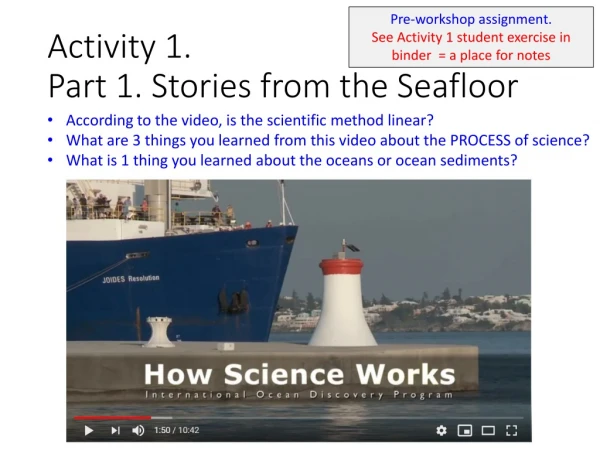 Activity 1. Part 1. Stories from the Seafloor