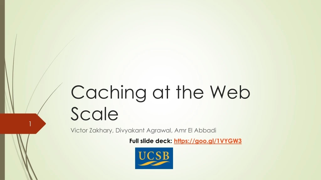 caching at the web scale