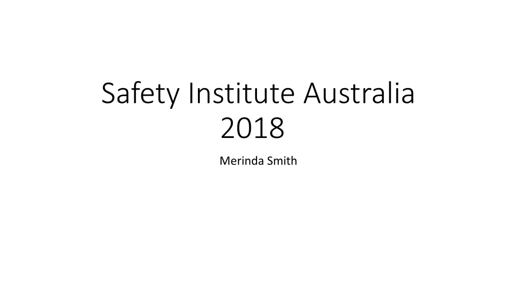 safety institute australia 2018