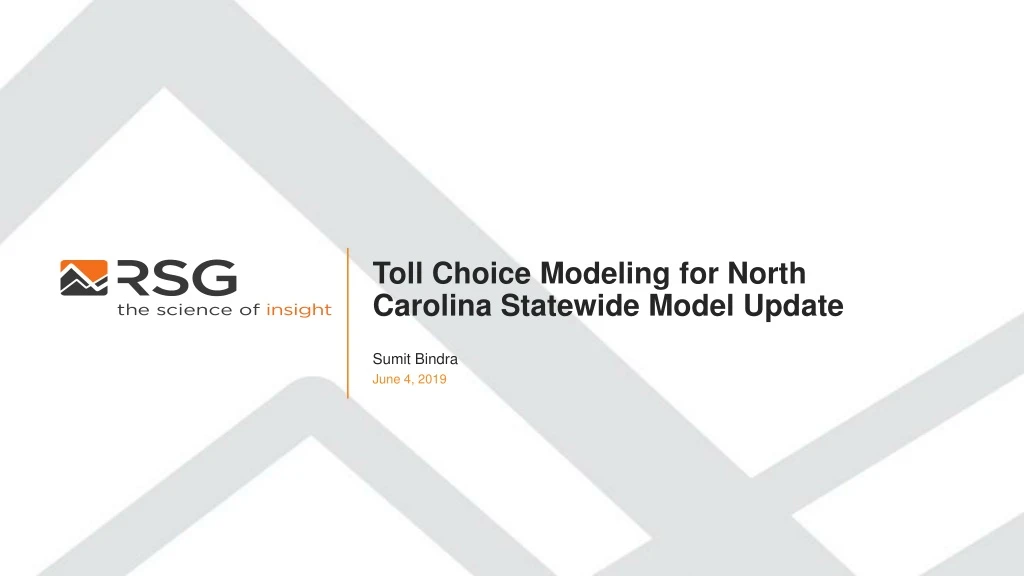 toll choice modeling for north carolina statewide