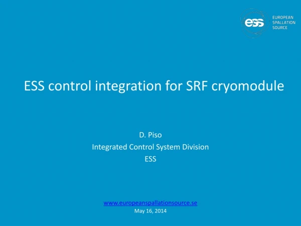 ESS control integration for SRF cryomodule