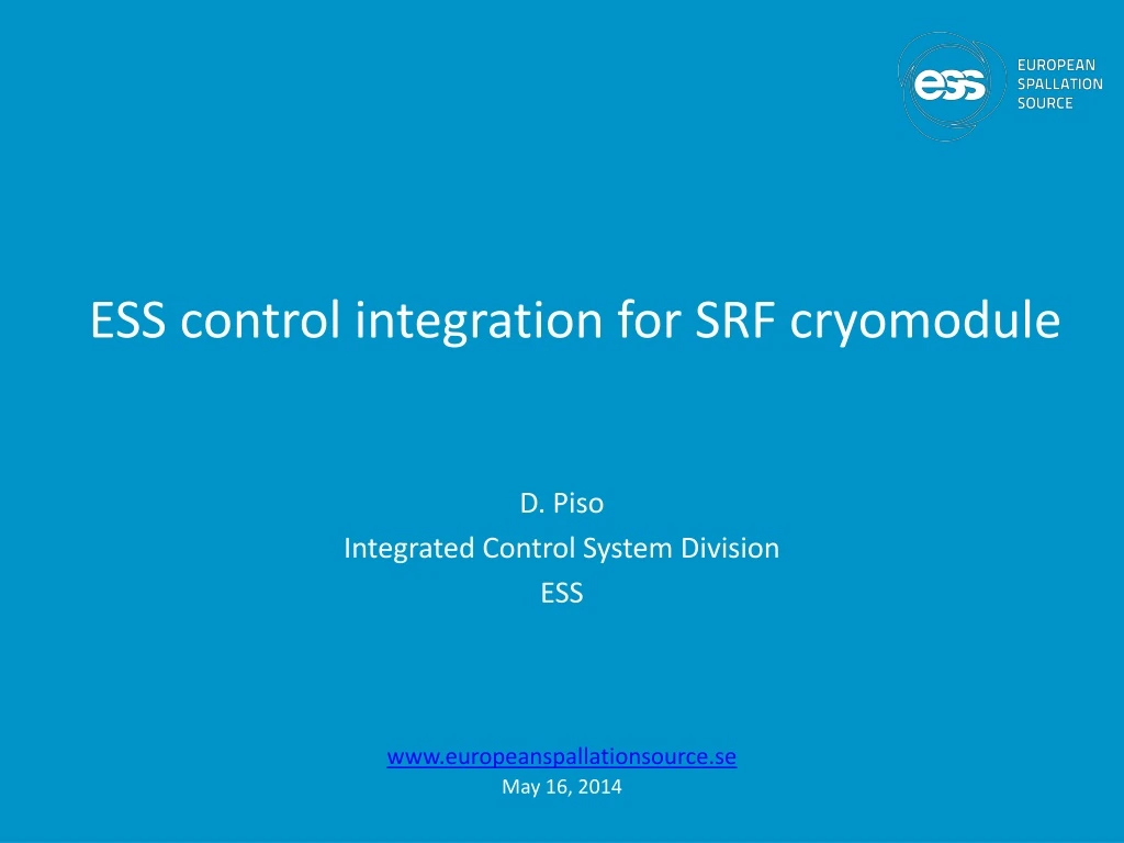 ess control integration for srf cryomodule