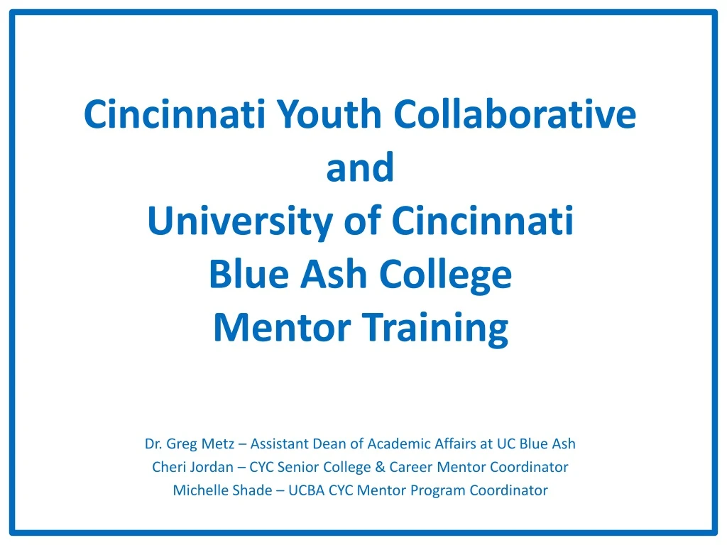 cincinnati youth collaborative and university