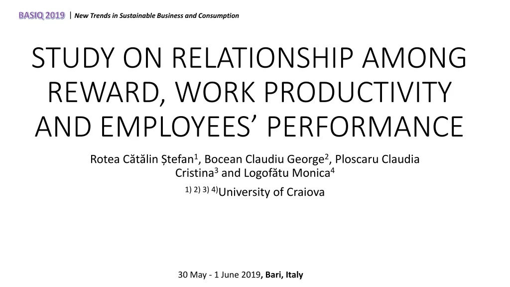 study on relationship among reward work productivity and employees performance